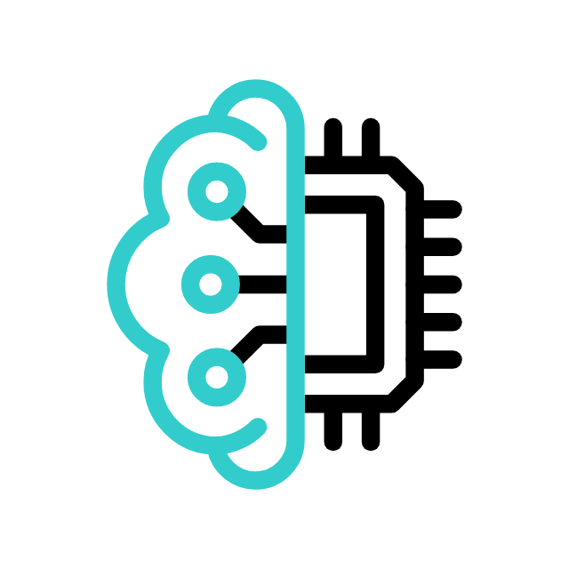 Cerebro y PC chip que representan el servicio de Artificial Intelligence